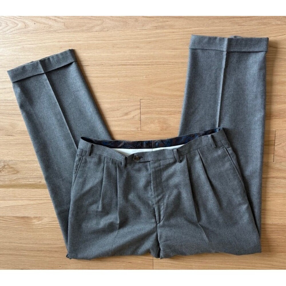 Lauren Ralph Lauren 100% Wool Dress Pants – Gray Check – 38W x 32L